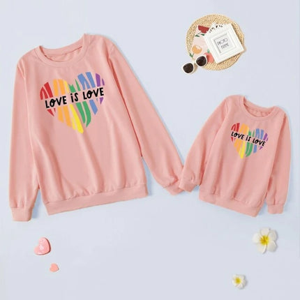 Letter Printed Parent-child Sweater Mother And Daughter Matching Clothes Three Colors