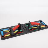 NineFunction | Push Up Board | Color Coded Angled Design | Sculpts Upper Body | Multi Color | Burns Calories -