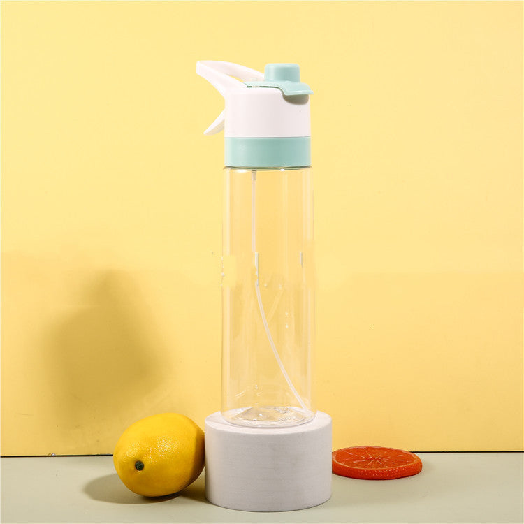 Large Capacity Spray Water Bottle | Leakproof Sports & Fitness Cup for Girls | Portable Travel Drinkware with Handle Strap | Wide-Mouth BPA-Free Plastic - Home & Garden > Kitchen & Dining > Food & Beverage Carriers > Water Bottles