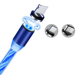 Flowing Ligh | Magnetic Charging Cable | Magnetic Docking | Lightning Usb C | Reduces Port Wear -