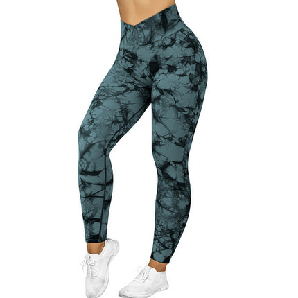 Seamless Tie Dye Leggings Women Yoga Pants Push Up Sport Fitness Running Gym Leggings