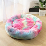 Calming Donut Dog Bed for Small & Large Pets | Round Plush Anti-Anxiety Pet Nest | Soft Vegan Fur Cat & Puppy Bed | Warm Self-Heating Cushion | 40–120cm - Animals & Pet Supplies > Pet Supplies > Pet Beds > Donuts
