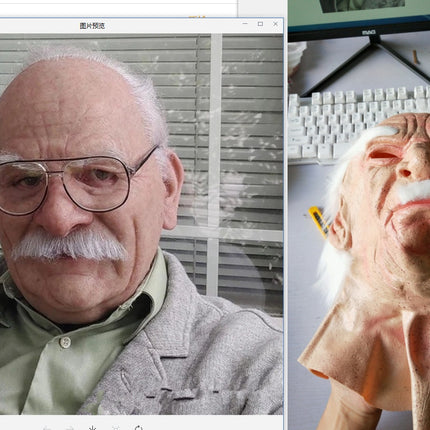 Old man mask white hair white beard headgear halloween