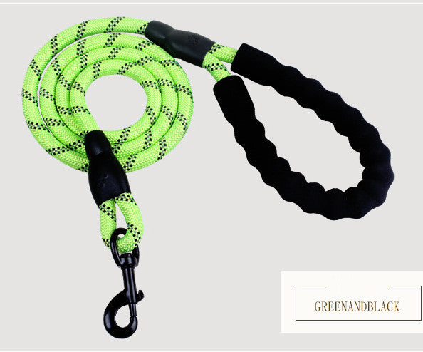 Reflective Dog Leash for Small Medium Large Dogs | Heavy-Duty Nylon Rope Lead with Soft Foam Handle | Anti-Slip Reflective Design | Zinc Alloy Hook | 1.5M Training & Walking Leash - Animals & Pet Supplies > Pet Supplies > Pet Leashes > Standard Leashes