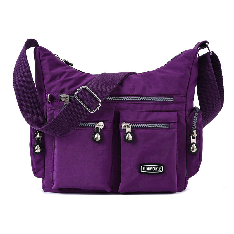 Women’s Waterproof Crossbody Bag | Multi-Pocket Nylon Shoulder Bag | Lightweight Messenger Purse | European & American Retro Style | Soft Medium Travel Bag with Zipper Compartments - Apparel & Accessories > Handbags, Wallets & Cases > Handbags > Cross Body Bags