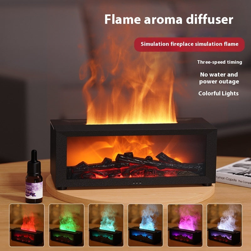New Flame | Aromatherapy Diffuser | 3D Flame Effect | Large Room Humidifier | Multicolor | Calm Relaxing Home Ambience -
