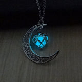 Glowing Pendant Necklace | Silver-Plated Luminous Jewelry for Women | 3.6cm Glow-in-the-Dark Pendant | 45+5cm Adjustable Chain | Elegant Gift Necklace for All Occasions - Apparel & Accessories > Jewelry > Necklaces