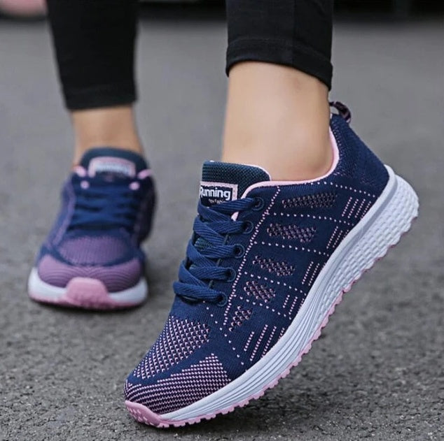 Women’s Sports Sneakers | Breathable Mesh Running Shoes | Lightweight EVA Vulcanized Sole | Low-Wedge Heel Athletic Shoes | Casual Walking Fitness Trainers - Apparel & Accessories > Shoes > Sneakers
