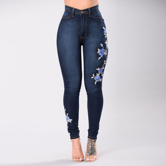 European and American embroidered jeans