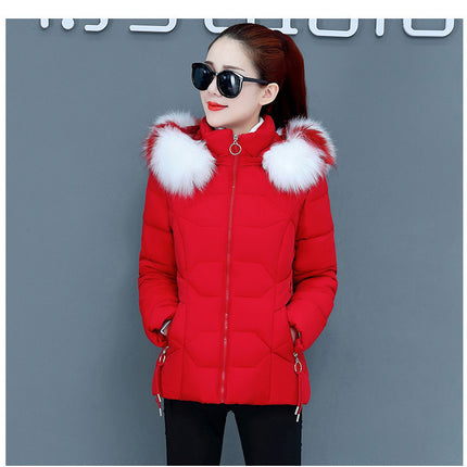 Female Short Cotton Coat Thickened Slim Fit Fashionable Jacket