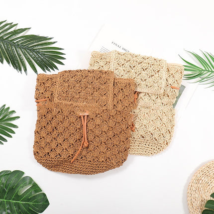 Backpack Straw Casual Beach Straw Bag