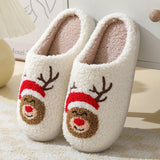 Christmas Home Slippers for Women & Men | Cute Cartoon Santa Claus Winter Warm Furry Shoes | Suede Upper | Soft TPR Sole | Cozy Holiday Indoor Slippers | Couples Plush House Shoes - Apparel & Accessories > Shoes > Slippers
