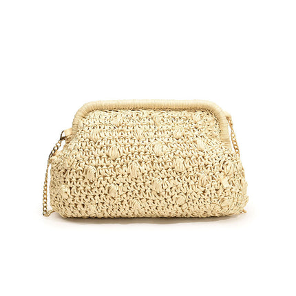 Fashion Woven Bag One Shoulder Hollow Out Beach Bag