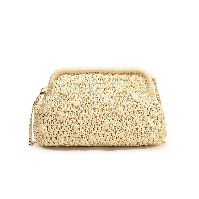 Fashion Woven Bag One Shoulder Hollow Out Beach Bag