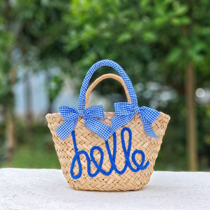 Customized Letter Woven Candy Colored Handbag