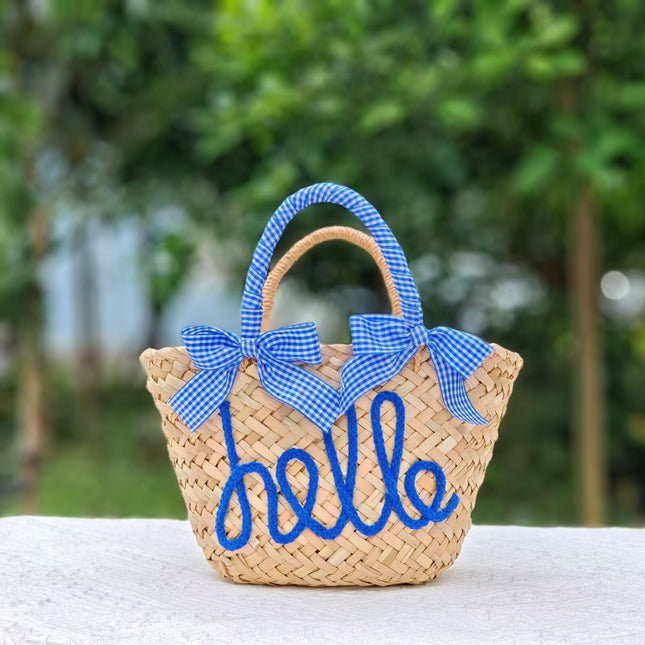 Customized Letter Woven Candy Colored Handbag
