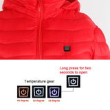 Men’s Heated Jacket USB Electric Coat | 3-Temperature Thermal Heating Jacket with Removable Hood | Lightweight Warm Cotton Coat | Windproof Winter Heated Outerwear | 2/4/8/9 Heat Zone Options | S–6XL (No Power Bank Included) - Apparel & Accessories > Clothing > Outerwear > Coats & Jackets > Puffer Jackets