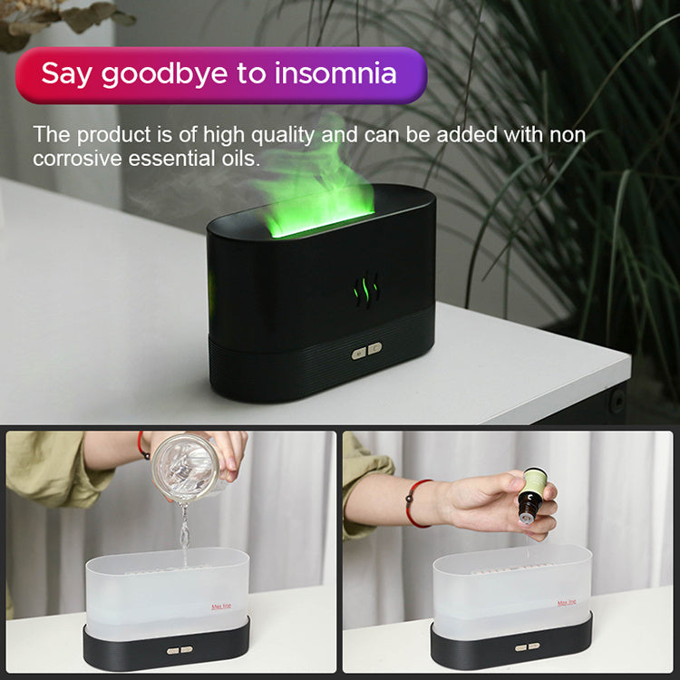 ZenFlame | Ultrasonic Humidifier | Usb Powered | Essential Oil Diffuser | Rgb Flame | Aromatherapy Night Light -