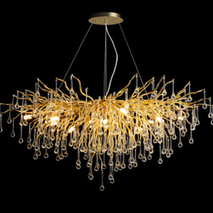 Postmodern Light Luxury Chandelier Water Drop Crystal Lamp Atmosphere