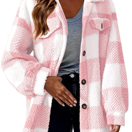 Women's Fashion Jacket Button Plush Coat