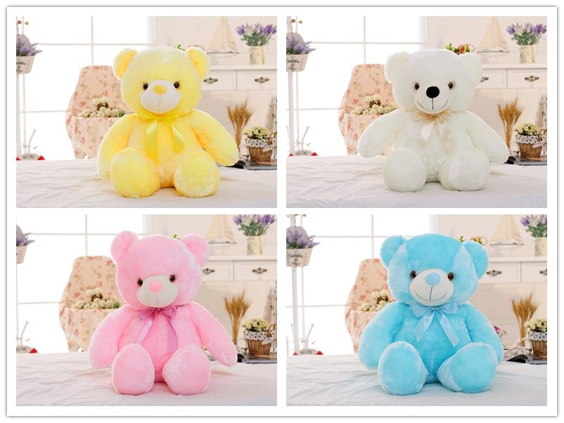 Creative Light | LED Teddy Bear Plush | Color Changing LED | Kids Night Light | Multi Color | Tap Activated Glow -