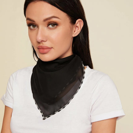 Hanging Ear Thin Face-covering Scarf Triangle Veil Scarf