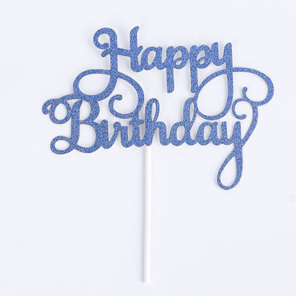 English happy birthday cake flag cake insert