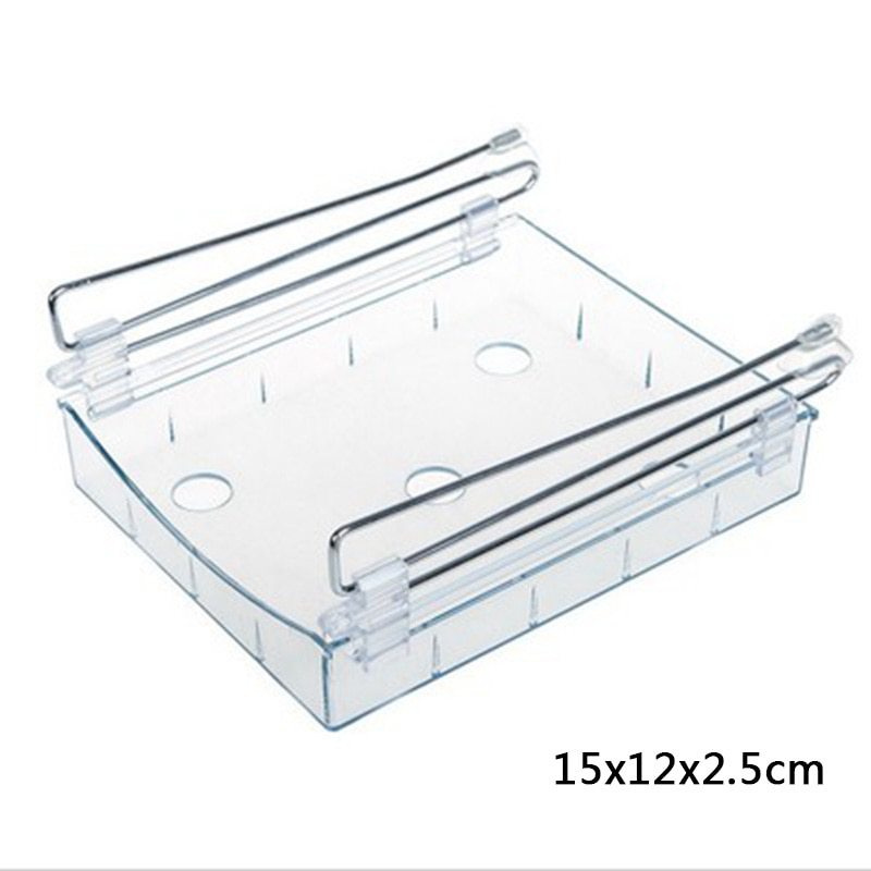 FreshSpace | Fridge Storage Rack | Hanging Drawer | Polypropylene Material | Clear | Space Saving Fridge Organizer -