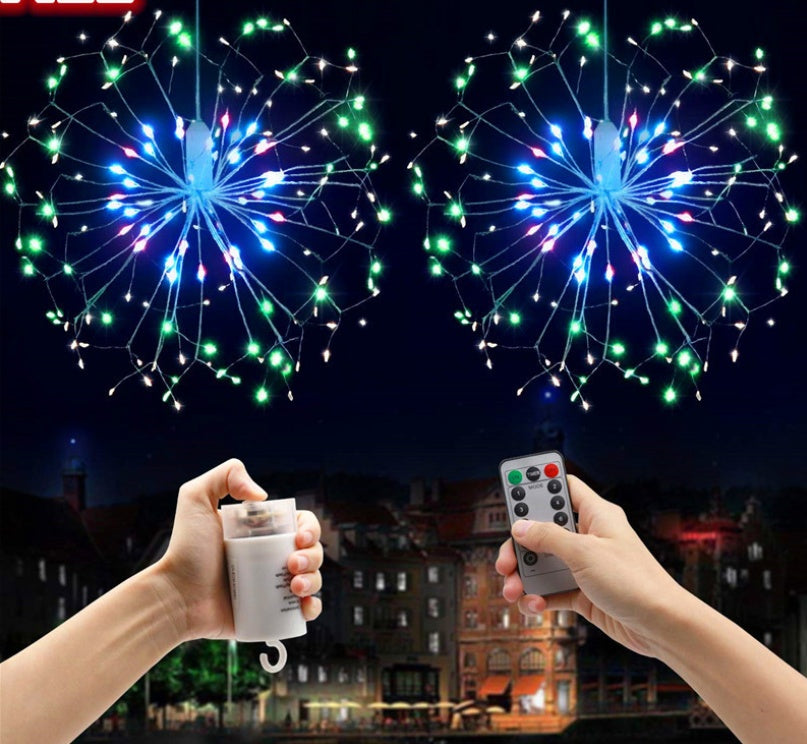 LumaCraft | LED Fireworks Light String | Low Power | One Button | Multicolor | Festive Decor -