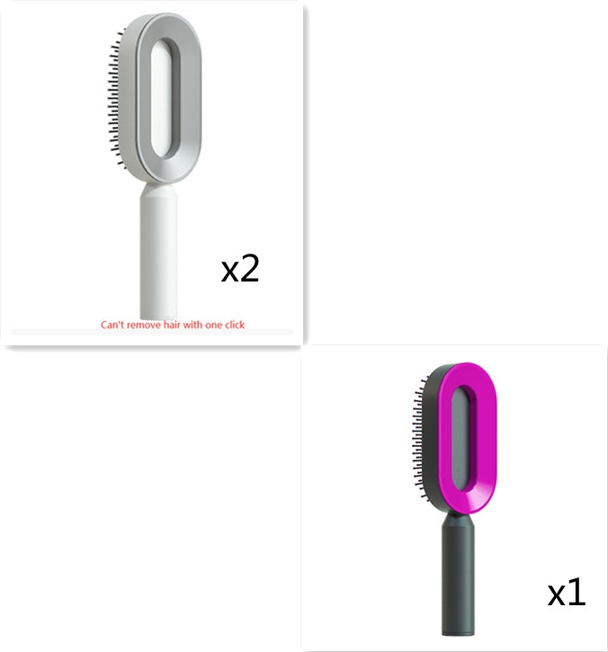 Self-Cleaning Hair Brush for Women | One-Click Cleaning Detangling Comb | 3D Air Cushion Scalp Massage Brush | Anti-Static, No-Pull Hairbrush | Pain-Free Detangling for All Hair Types | Optional Wall-Mounted Storage - Health & Beauty > Personal Care > Hair Care > Hair Styling Tools > Combs & Brushes > Paddle Hairbrushes