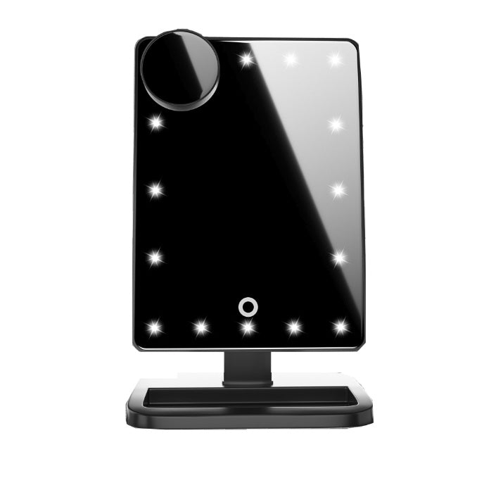 GloLite | Smart Makeup Mirror | 20 Led Lights | Bluetooth Speaker | Precise makeup with 10x magnification -