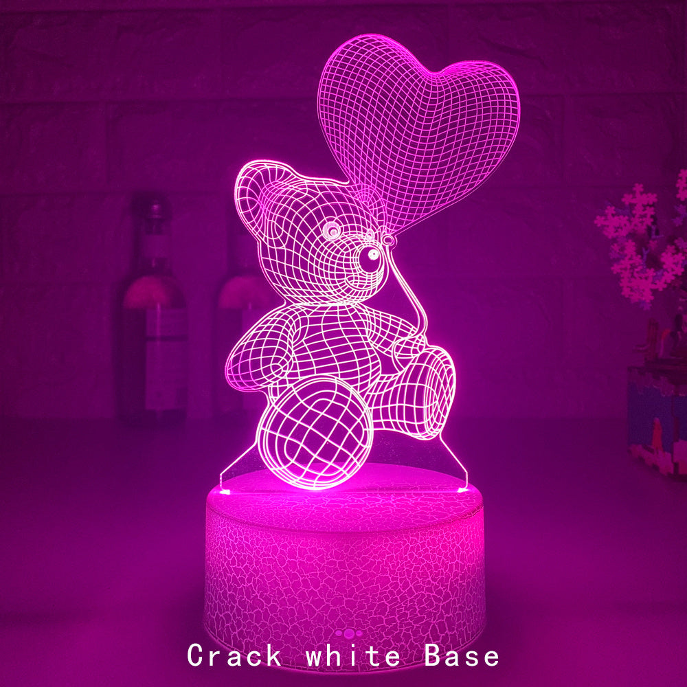 GlowBear | 3D Teddy Bear Night Light | Acrylic Neon Look | Usb Powered | Teddy Bear | Adds magical glow to your space -
