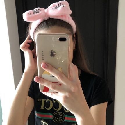 Coral velvet butterfly end hair band