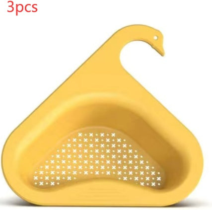 Swan | Sink Hanging Drain Basket | Dry and Wet Separation | Keeps Fruit Fresh | Space-Saving Kitchen Organizer -