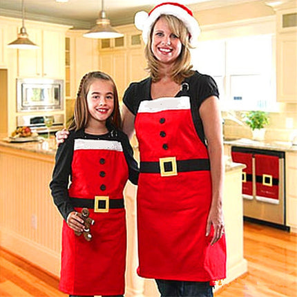 Red Merry Christmas Apron Christmas Apron For Women Girls Cake Kitchen Cook Apron For Mother's New Year Gift Unisex