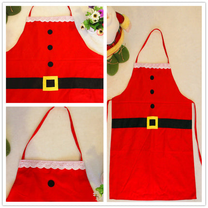 Red Merry Christmas Apron Christmas Apron For Women Girls Cake Kitchen Cook Apron For Mother's New Year Gift Unisex