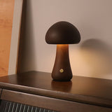 Wooden Mushroom Night Light | Touch Switch | Soft Glow | Bedroom Night Light -