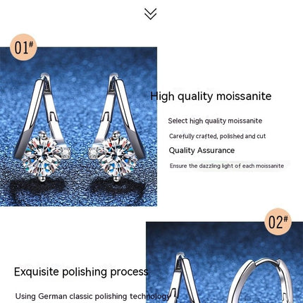 S925 Silver Moissanite Affordable Luxury Earrings