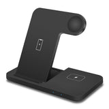 ZenCharge | Folding 3-In-1 Wireless Charger | 15W Fast Charge | Phone Watch Earbuds | Black | Space Saving Desk Accessory -