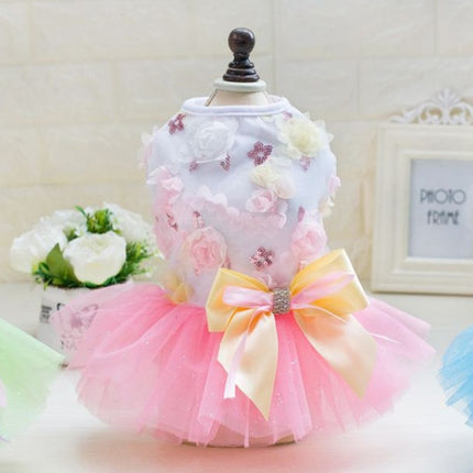 Dog Skirt Princess Tutu Spring-Summer Teddy Dress Mesh Thin Summer Dog Clothes