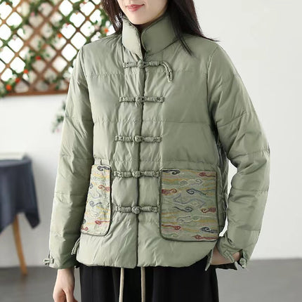 Women's Clothing Short Embroidery Down Jacket Women