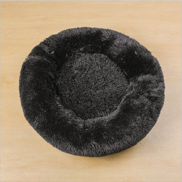 Calming Donut Dog Bed for Small & Large Pets | Round Plush Anti-Anxiety Pet Nest | Soft Vegan Fur Cat & Puppy Bed | Warm Self-Heating Cushion | 40–120cm - Animals & Pet Supplies > Pet Supplies > Pet Beds > Donuts