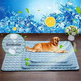 Ice Silk Pet Cooling Pad for Dogs & Cats | Summer Cold Nest Mat | Breathable Heat-Resistant Cooling Cushion | Lightweight Portable Bed | S–XL Sizes - Animals & Pet Supplies > Pet Supplies > Pet Beds > Cooling Beds