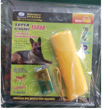 3-in-1 Anti Barking Dog Training Device Ultrasonic Dog Training Repeller  LED Flashlight