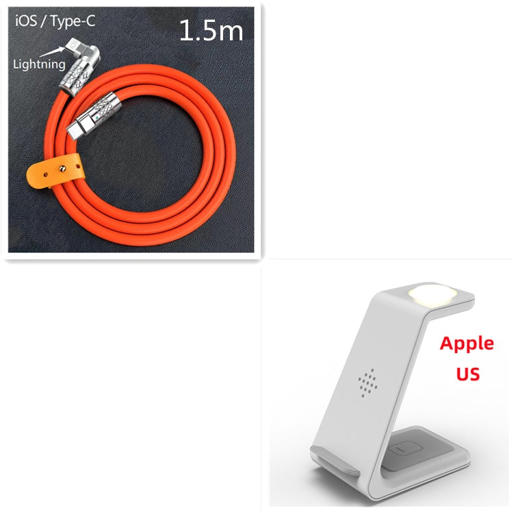 | 3 In 1 Fast Charging Station Wireless Stand | Fast Charge | Qi Dock For Phone Earbuds | Black | Desk Space Saver -