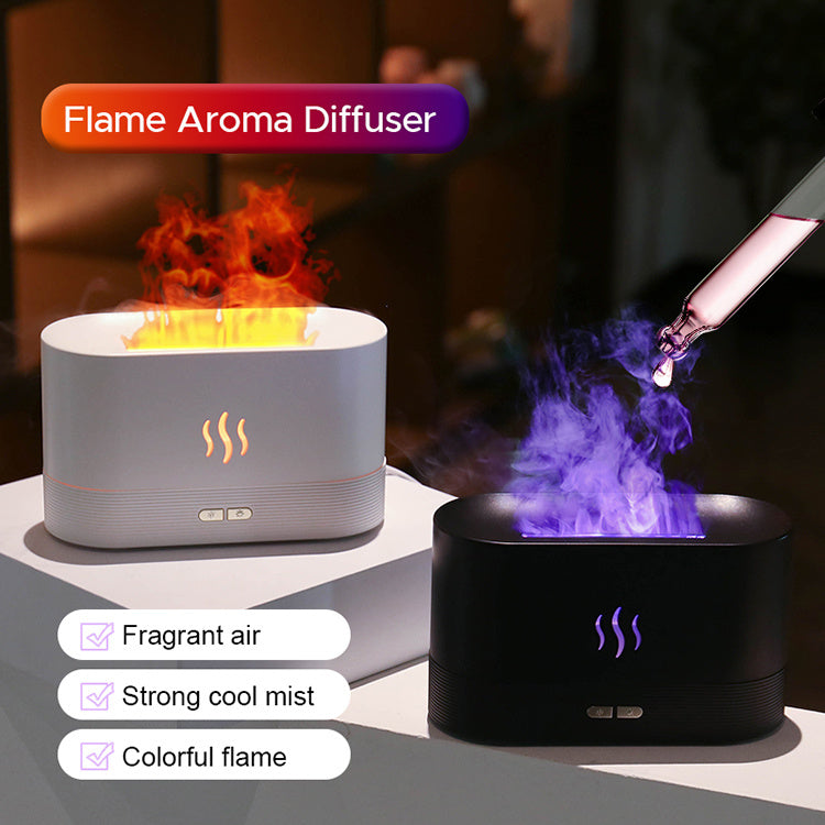ZenFlame | Ultrasonic Humidifier | Usb Powered | Essential Oil Diffuser | Rgb Flame | Aromatherapy Night Light -