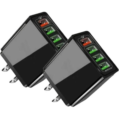 LuminaCharge | 4 Port USB Charger | 4 USB Ports Simultaneous Charging | CE RoHS Certified | Charge 4 Devices at Once -