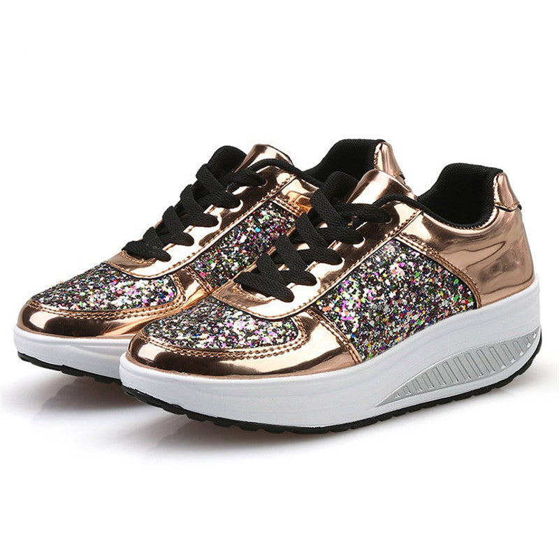 Sequin | Women's Sneakers | Vulcanized Sole | Keeps Warm | Black | Easy On and Off -