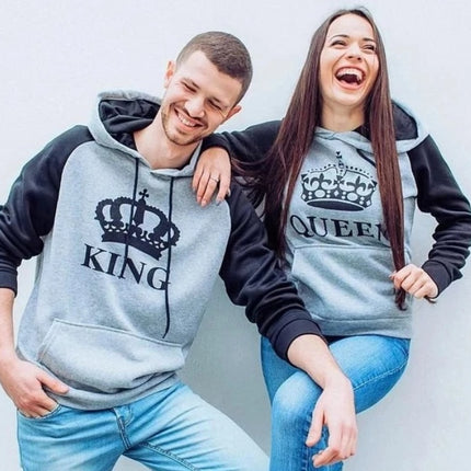 Printed Hooded Couple Sweatshirt