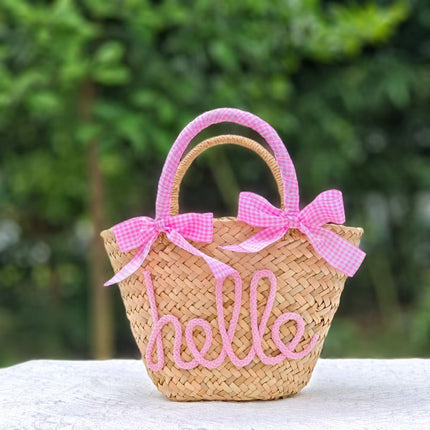 Customized Letter Woven Candy Colored Handbag